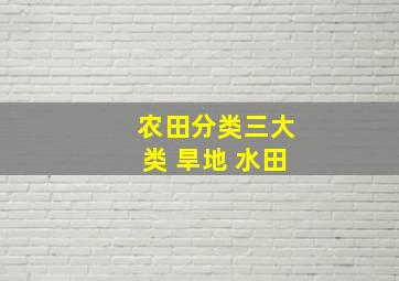 农田分类三大类 旱地 水田